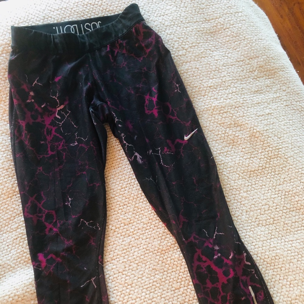 Nike pink lightening athletic leggings- medium